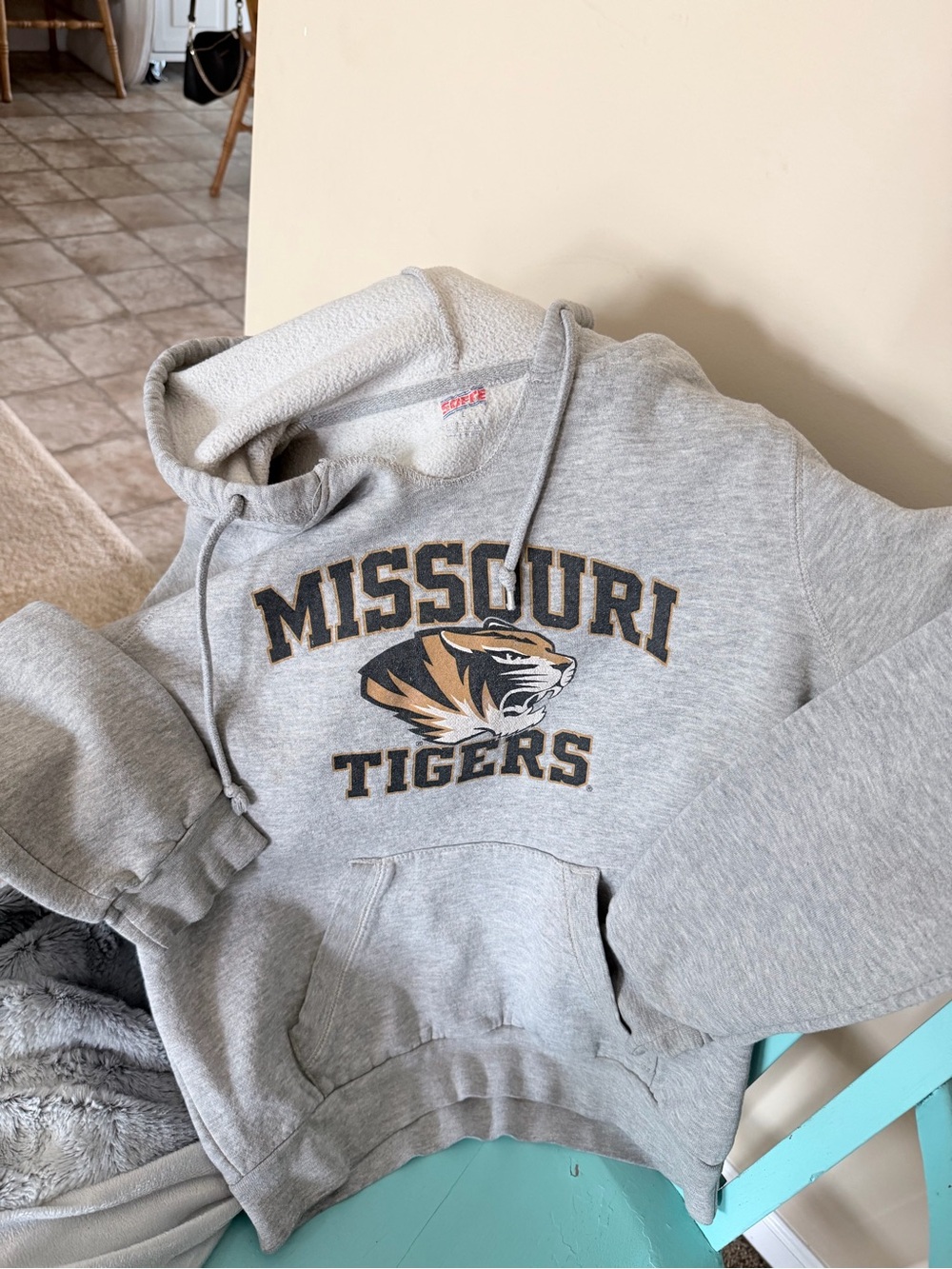 Soffe Gray and beige Logo Fleece Sweatshirt